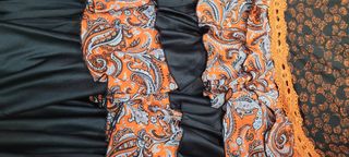 Falda Flamenca negra y naranja