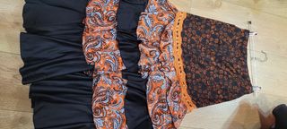 Falda Flamenca negra y naranja