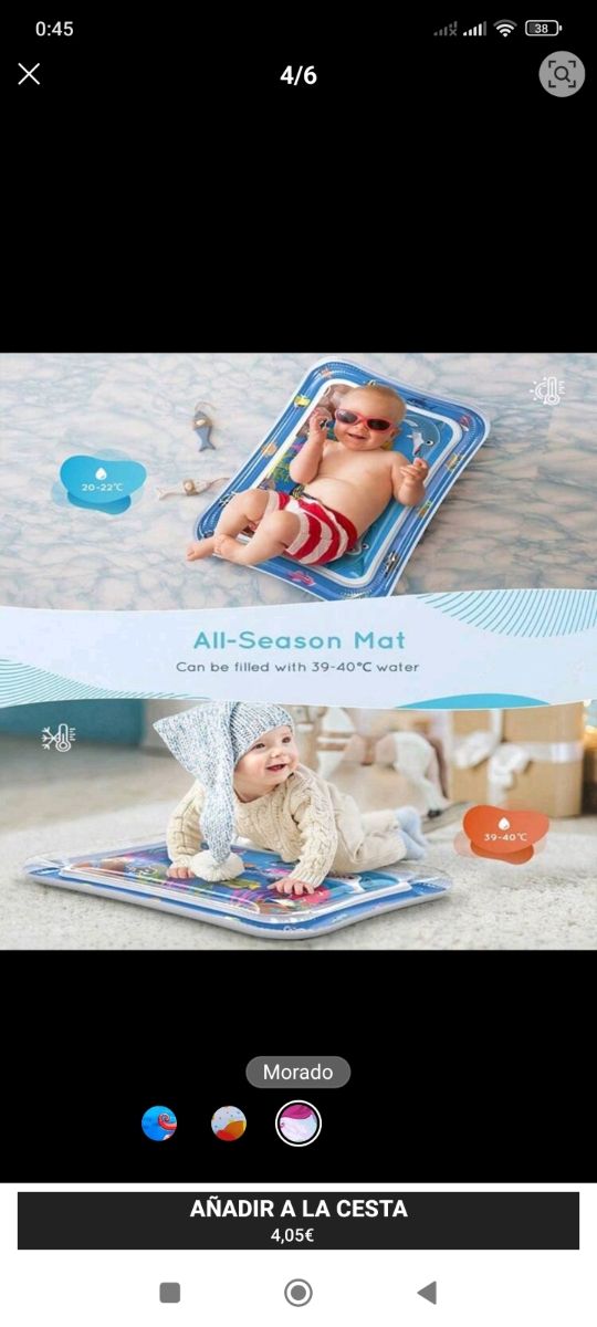 Alfombra inflable bebe 50x69cm