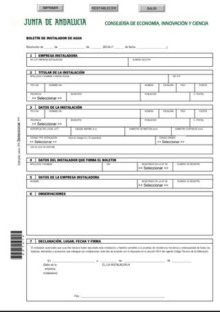 Boletín fontanería Andalucía (55€)