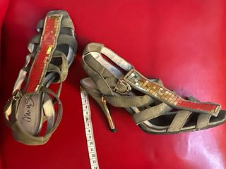 Sandalias piel Miss Sixty doradas-caqui 37