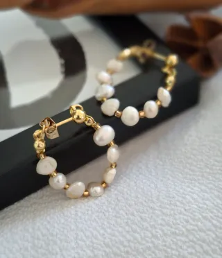 Pendientes Plata - Aros Perla