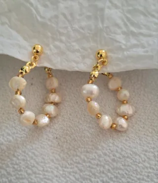 Pendientes Plata - Aros Perla