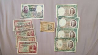 Lote de 27 Billetes antiguos España- Papel moneda