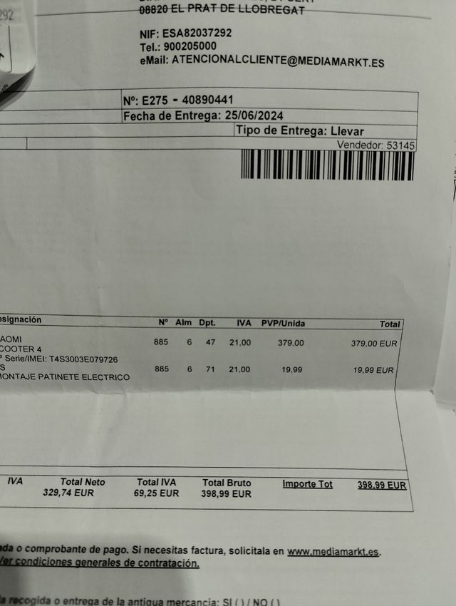 Patinete eléctrico AOMI Scooter 4