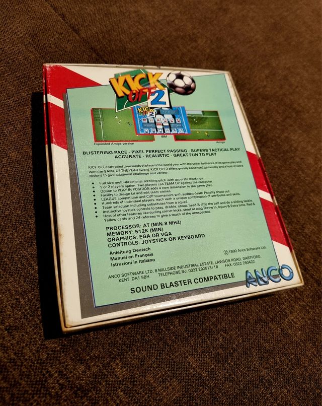 Kick Off 2 Pc game box computer vintage