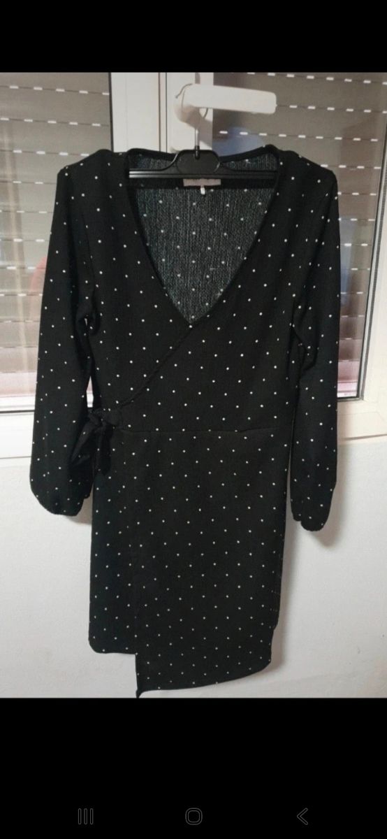 Vestido Lefties negro lunares - talla S