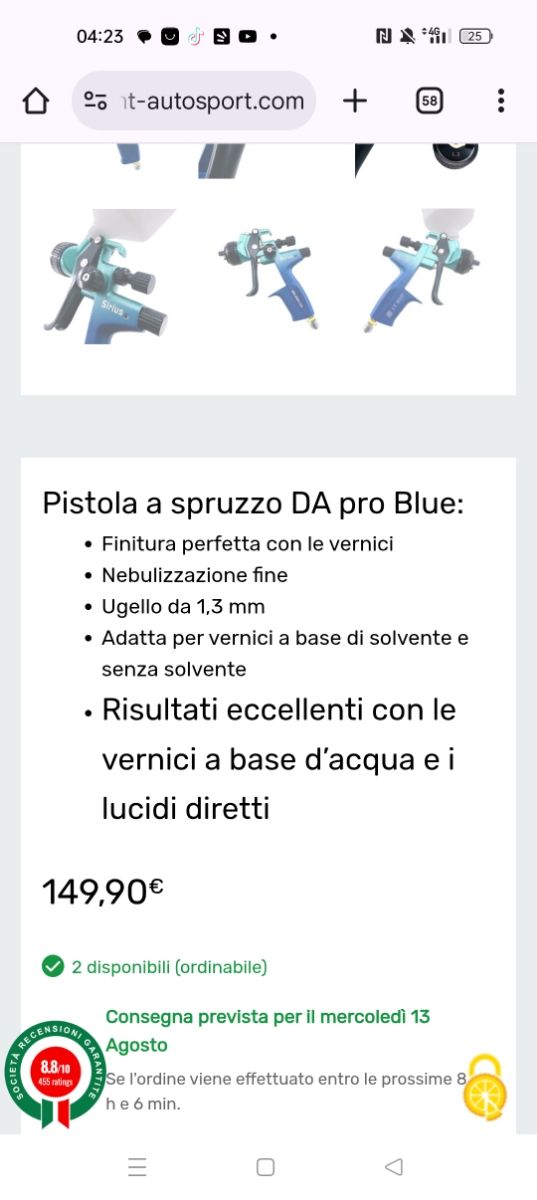 Pistola spruzzo DA pro Blue