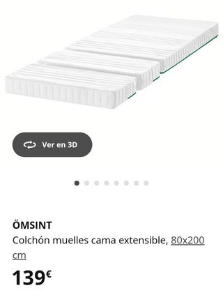 Cama+somier y colchón extensibles 130,165,200 cm