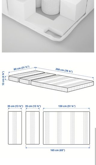 Cama+somier y colchón extensibles 130,165,200 cm