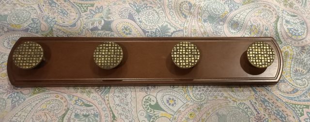 Perchero Pared 4 Ganchos - Madera y Metal