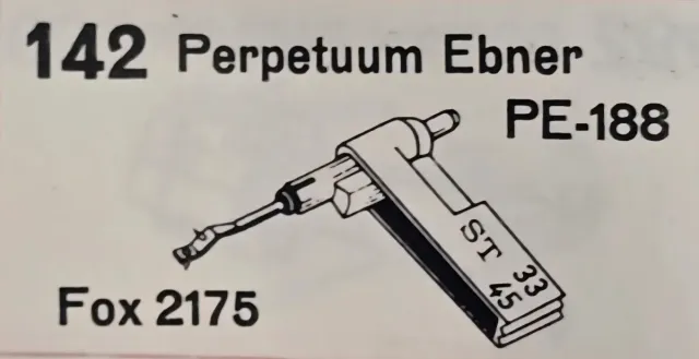 Aguja tocadiscos Perpetuum Ebner PE-188 UNA UNIDAD