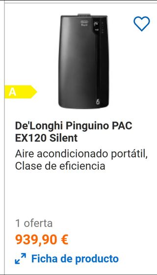 Pinguino Delonghi 3000 frigorias 