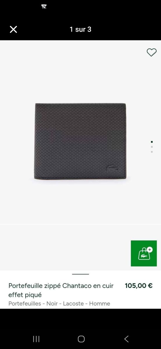 Billetera Lacoste Chantaco - Negra