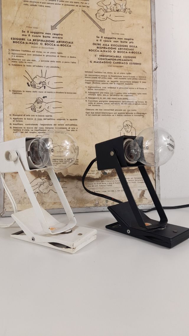 2 Lampade vintage a pinza Lita