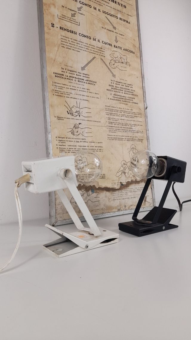 2 Lampade vintage a pinza Lita