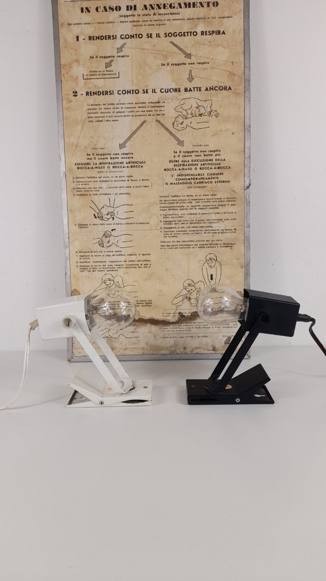 2 Lampade vintage a pinza Lita