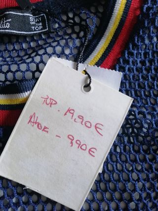 Camiseta azul de rejilla - Talla XS
