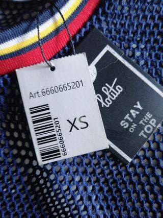 Camiseta azul de rejilla - Talla XS
