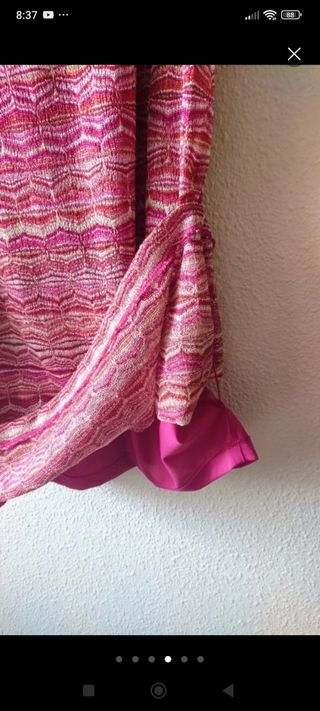 Vestido tirantes dorado y rosa, talla S-M