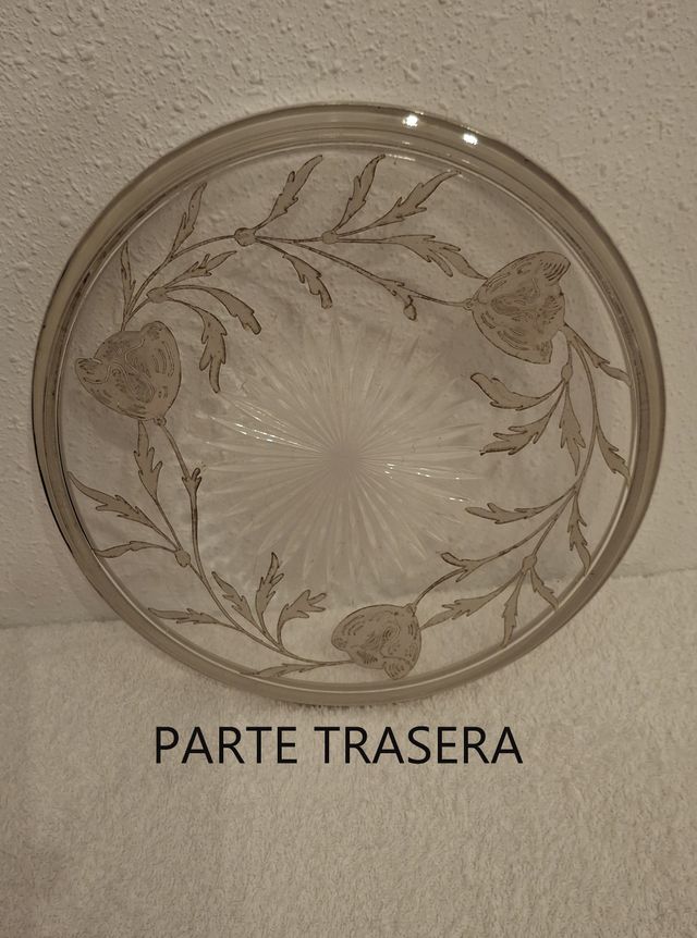 Bandeja Vintage cristal y plata -PRECIO A CONVENIR