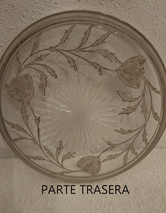 Bandeja Vintage cristal y plata -PRECIO A CONVENIR