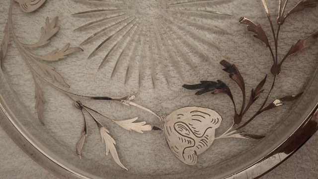 Bandeja Vintage cristal y plata -PRECIO A CONVENIR