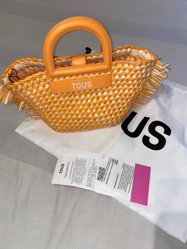Bolso Tous rafia naranja
