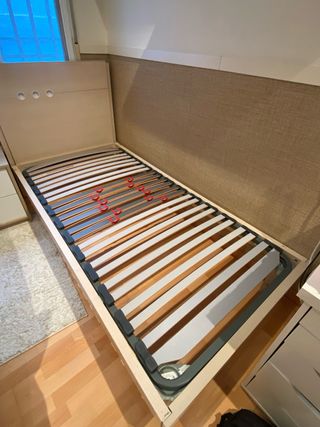 Cama individual beige