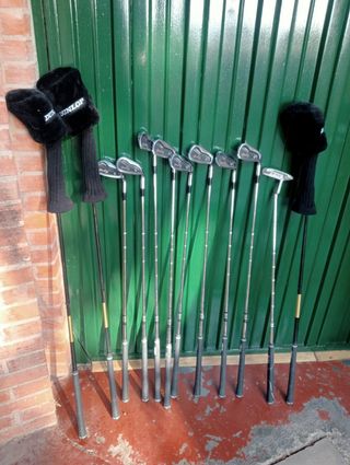 2 juegos palos golf + bolsas + carro