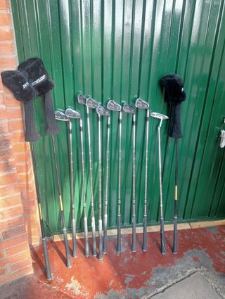 2 juegos palos golf + bolsas + carro