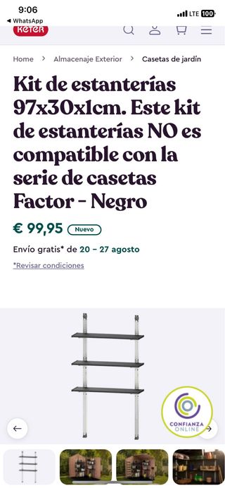 Kit scaffali 3 Keter 97x30x1cm - 3 pezzi