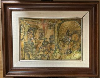 3 Cuadros Anton Pieck relieve 40x34cm