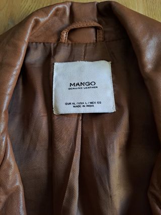 Chaqueta cuero Mango XL marrón