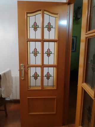 Puerta doble cristalera - Pino