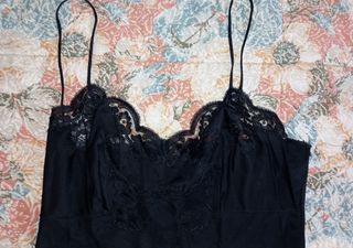 Slip nero pizzo vintage