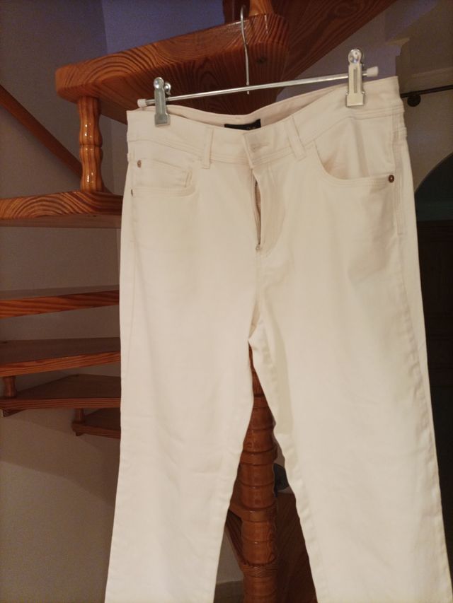 Pantalones vaqueros blancos mujer