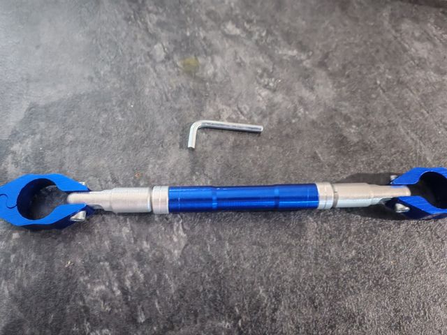 Barra manillar moto azul