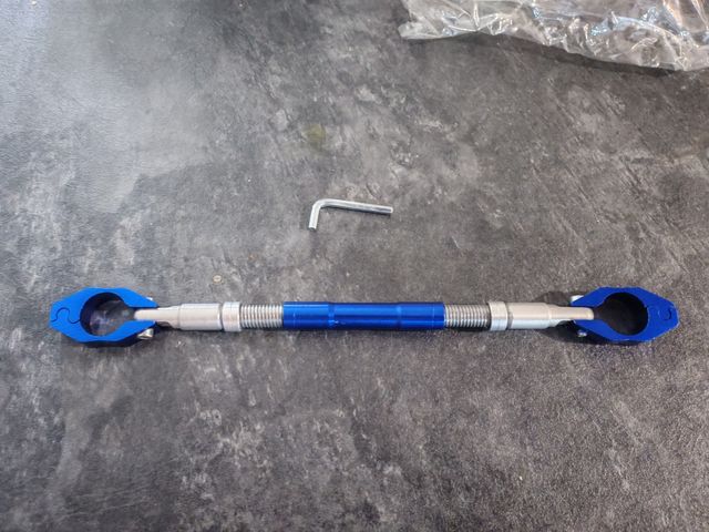 Barra manillar moto azul