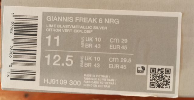 Zapatillas Giannis Freak 6 talla 45