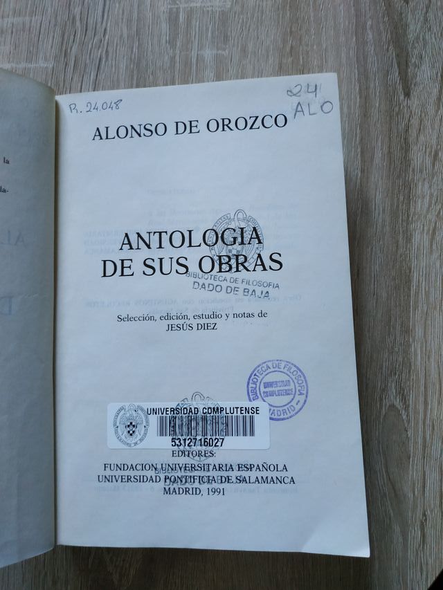 Antología de sus obras - Alonso de Orozco