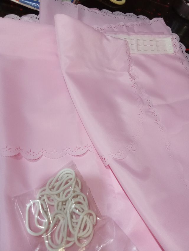 Cortina de baño rosa - 1 ud.