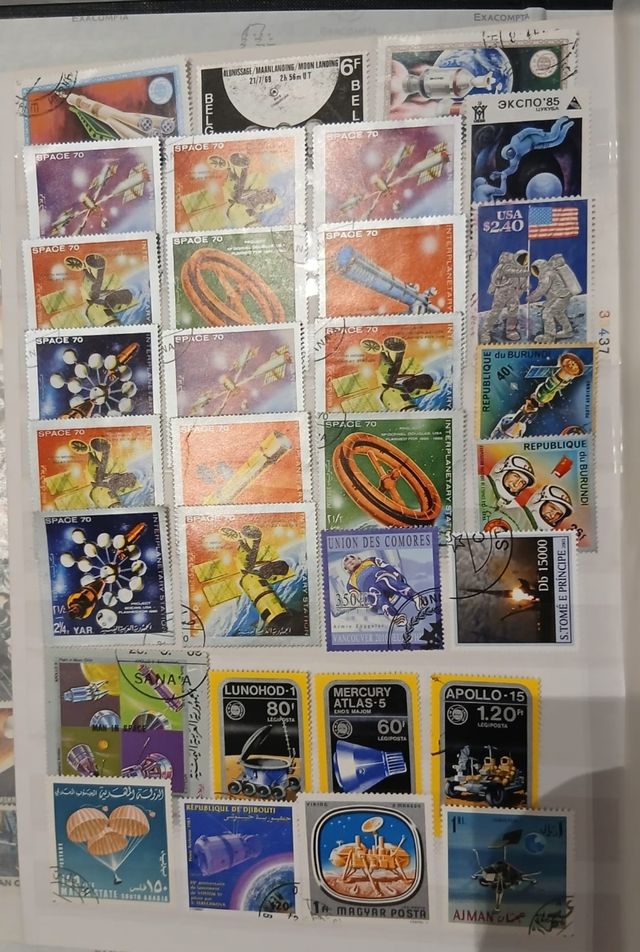 550 sellos de astronautas y del espacio