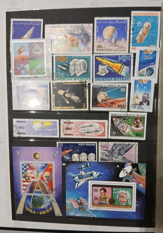 550 sellos de astronautas y del espacio