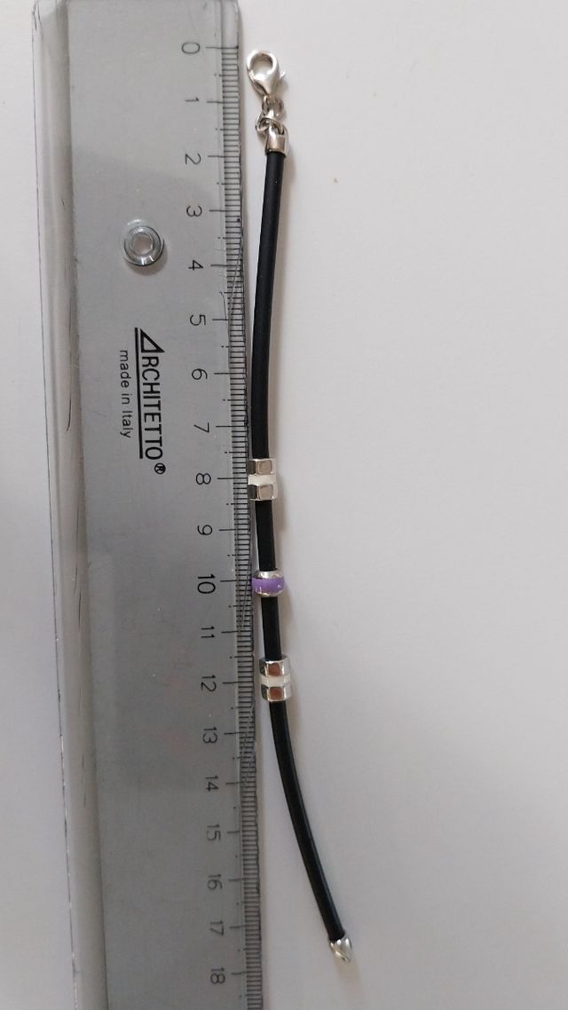 Set  2 braccialetti con parti in argento  caucciù 