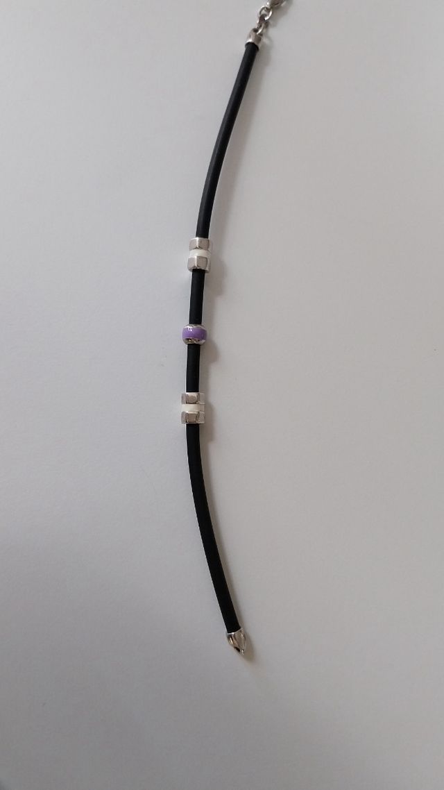 Set  2 braccialetti con parti in argento  caucciù 