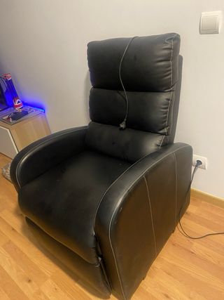 Sillón masaje relax piel sintética negro