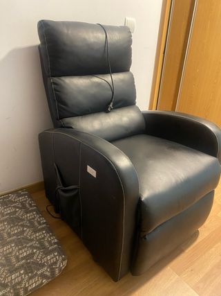 Sillón masaje relax piel sintética negro