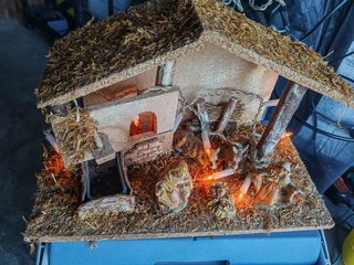 Presepe Natale Ceramica Legno