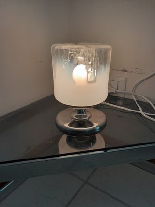 Lampada vintage bianca e argento